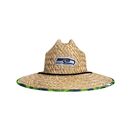 Image of NFL Team Logo Americana Floral Lifeguard Beach Straw Sun Hat