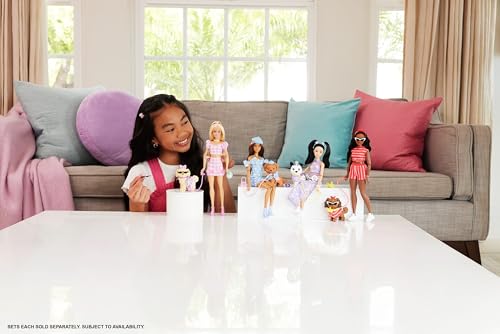 Barbie Twinning Looks Doll with Pet Dog in Matching Pink Gingham Clothes - image 2