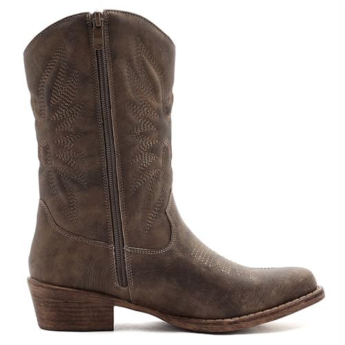 Image of GLOBALWIN Cowboy Boots for Women, Mid-Calf Western Style