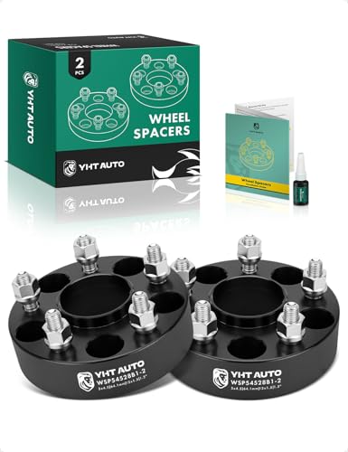 YHTAUTO 5x4.5 Hub Centric Wheel Spacers 1.5 Inch Fits Honda CR-V, Civic, Accord, Pilot, Odyssey & Acura MDX Models 5x114.3mm Tire Spacers w/ M12x1.5 Studs 64.1 mm Hub Bore 5 Lug 2PCS Black