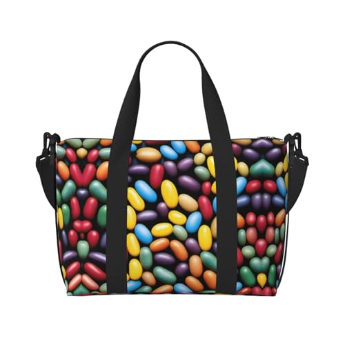 Various beans Printed Travel Bag Large Gym Tote, Weekend & Business Trip Crossbody Shoulder Bag, Lightweight