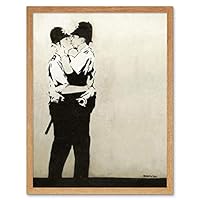 Amazon.co.jp: Banksy Kissing Coppers Graffiti Street Art Print