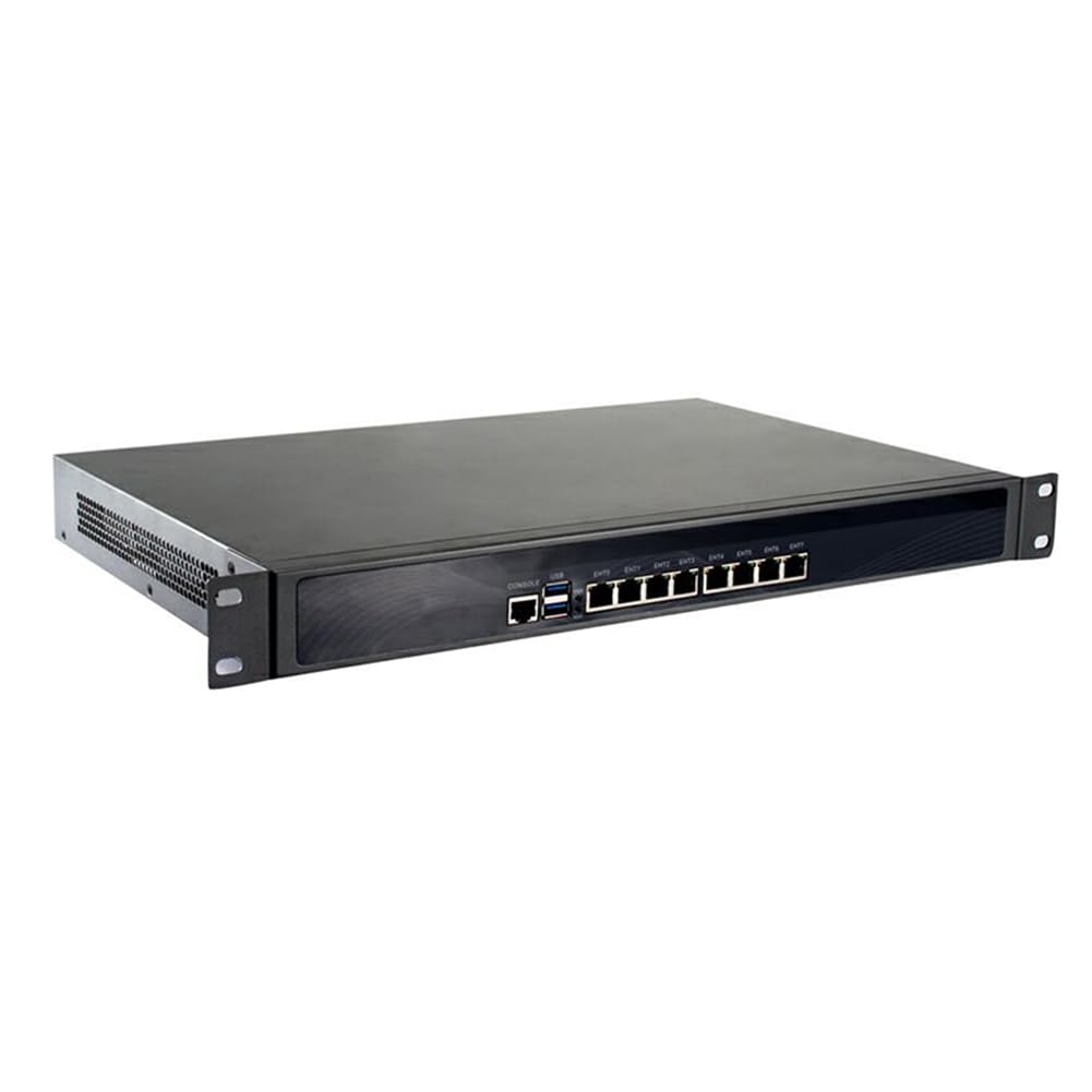 Firewall, VPN, 19 Inch 1U Rackmount, Mikrotik, PFSense, OPNsense, Network Appliance, Router PC, Core I3 3110M 3120M, RS14, 8 x LAN, 2 x USB, COM, VGA, Fan, 8G RAM/512G SSD
