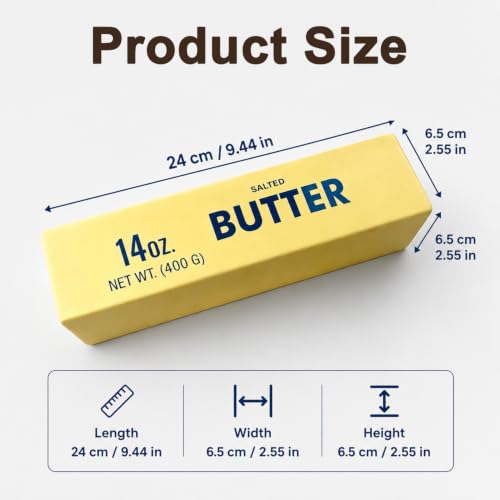 Image of PATPAT 9.5 Inch Butter Squishy Toys, Realistic Butter Stick | Soft Squeeze Sensory Fidget Toy for Stress, Taba Squishy Toy Slow Rising, Satisfying Toys Fidget for Office -Yellow