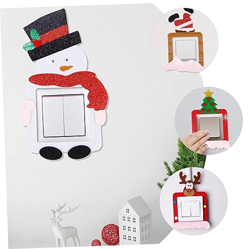 Placa de luz navideña con diseño de renos: fundas decorativas para interruptor de dormitorio 8