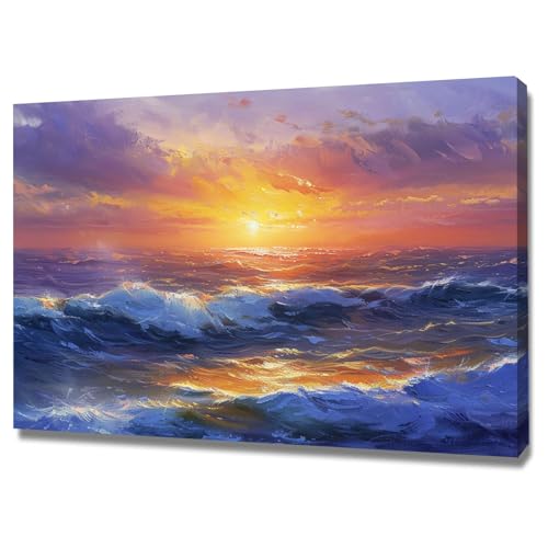 Impression sur toile de paysage marin avec finitions soignées