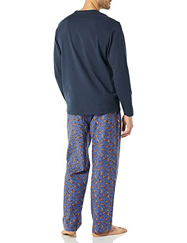 Image of Amazon Essentials Men's Flannel Pant and Long-Sleeve T-Shirt Pajama Set