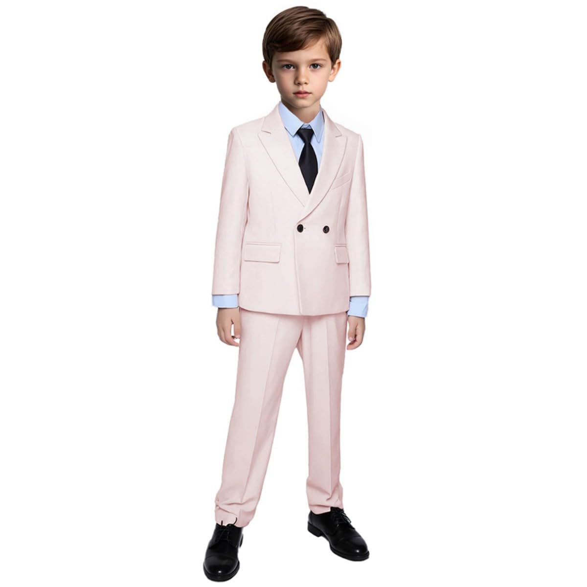 Zweireihiger Jungen-Smokinganzug, verstellbare Taille, für Kleinkinder, Teenager, Jungen, Kommunion, Hochzeit, 2 Stück