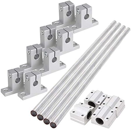 CNBTR Horizontal Linear Motion Ball Bearing Slide Bushing 8mm Dia &Shaft Optical Axis 300mm Linear with Rod Rail Support Set