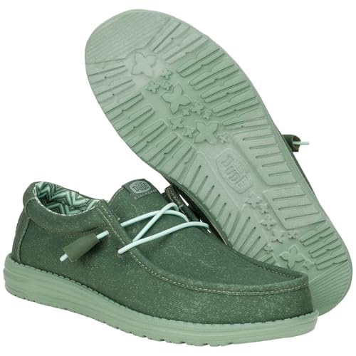 Image of HEYDUDE Men's Wally Stretch Canvas Loafers | Lightweight Slip On Shoes | Casual Walking, Travel & Everyday Style