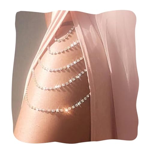 REETAN Leg Jewelry Thigh Rhinstone Body Chain for...