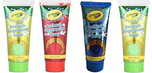 Children's Crayola Bathtub Fingerpaint Soap Assorted Colors, 6 Fl Oz Tubes (Pack of 4)