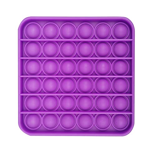 Push pop Bubble Fidget Toy, Stress Relief and Anti-Anxiety Tools for Kids and Adults, Sensory Irritability Toy for Autism with Special Needs to Relieve Stress (Square Purple)