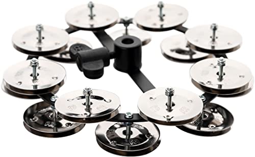 Meinl Percussion HTHH2BK Hihat Tambourine mit Stahlschellen (2-reihig), schwarz - Image 5