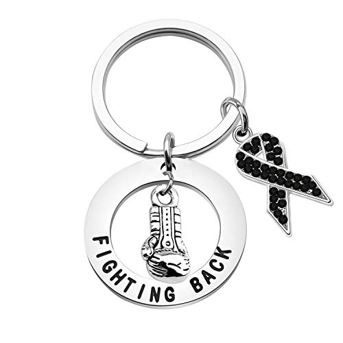 Image of CENWA Melanoma Cancer Awareness Gift Black Ribbon Survivor Gift Skin Cancer Survivor Narcolepsy Awareness Cancer Support Gift