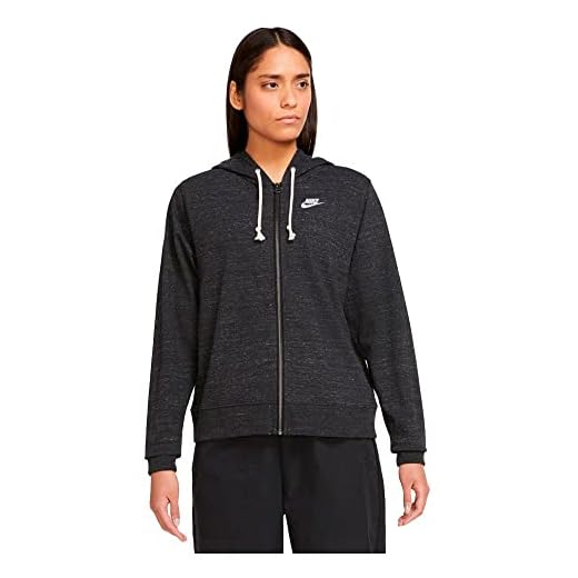 Nike Gym Vintage Easy Fz Sweat à Capuche Femme, Black/White, S