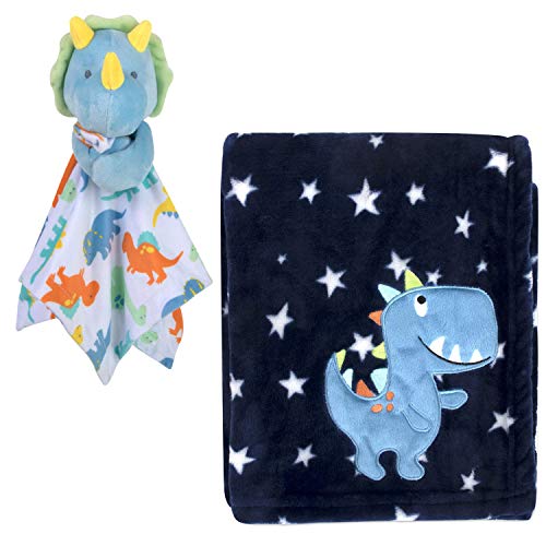 Image of Baby Essentials Dino Blanket for Baby Boys and Girls with Baby Dino Lovie Security Blanket Pal - Baby Dinosaur Blankets Set