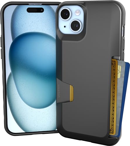 Smartish iPhone 15 Pro Max Wallet Case - Wallet Slayer Vol. 1 [Slim + Protective] Credit Card Holder - Drop Tested Hidden Credit Card Slot Cover for Apple iPhone 15 Pro Max - Black Tie Affair