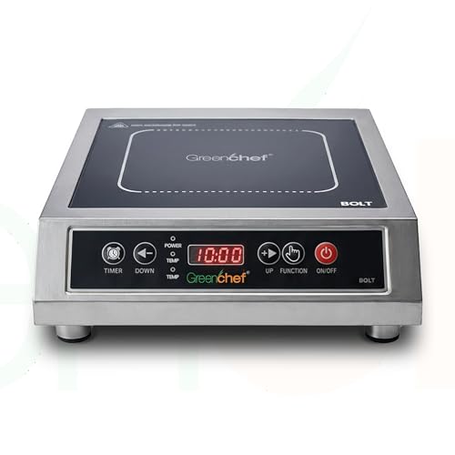 Image of Greenchef Bolt Commercial Induction Cooktop | Heavy-Duty Induction Stove | High Power | Digital Temperature & Power Control | Energy Efficient | Precision Time control | 3500 Watt Power