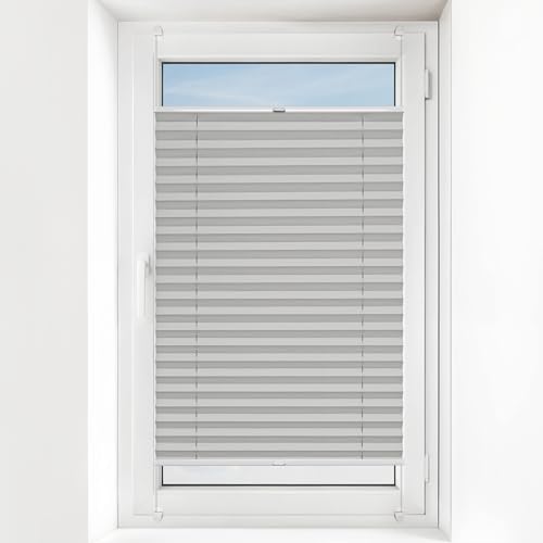 Estika Plissee Ohne Bohren Breite 30-129 cm Höhe 50-149 cm Verdunkelungsrollo – 100% Verdunkelung, Sonnenschutz, Sichtschutz – hochwertig & langlebig