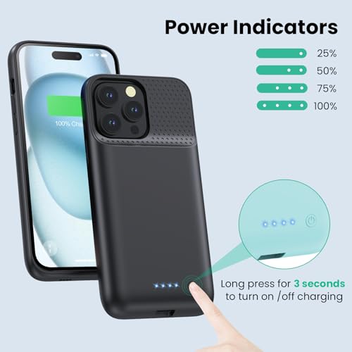 Feob BATTERY CASE BA6 Case For Iphone 15 Pro Max,Powerful 8600Mah Ultra-Slim Protective Charging Case,15W Fast Charging Portable Rechargeable Expandable Battery Charger Cover thumb #5