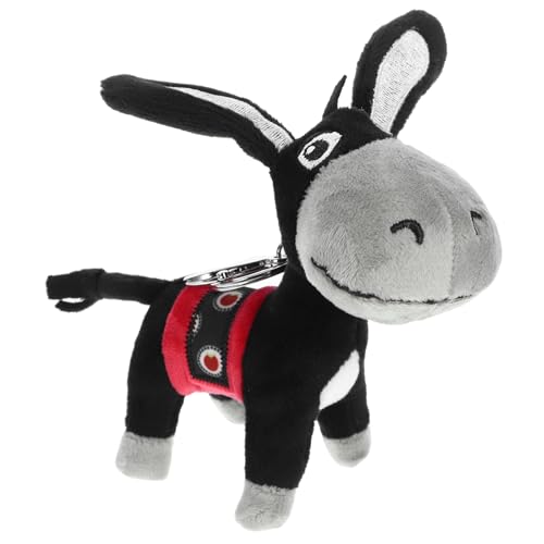 BESPORTBLE Llavero de Peluche Burro Esponjoso Colgante de Mochila Negro 12 Cm Algodón Pp Decoración Infantil Obsequio Niñas y Niños Accesorios para Llaves Estilo Aleatorio