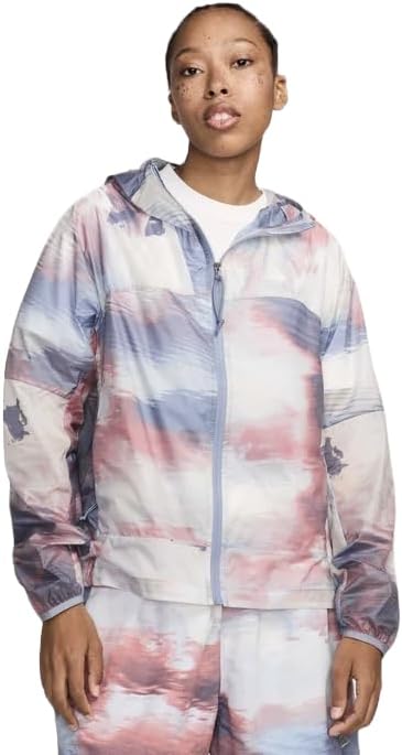 Nike ACG 'Cinder Cone' Women's Lightweight Packable Loose Fit Full-Zip Jacket, Light Armoury Blue/Summit White, MEDIUM