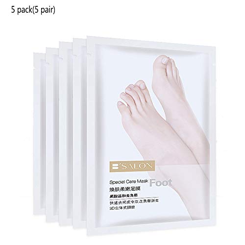 Exfoliating Foot Peel Mask, Exfoliant for Baby Smooth Soft Feet Peeling Away Dead Skin Cells and Calluses 5 pack for Men and Women