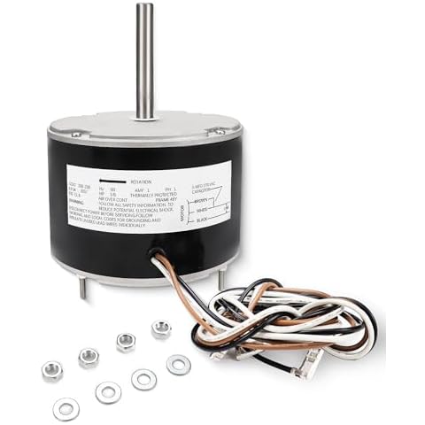USTAR Upgraded 1/6 HP Condenser Fan Motor Compatible with GE, Genteq 280-230 Volts, 1075 RPM Replace 5KCP29ECA033S, 5KCP39BGP870S, Quiet Running, Easy to Install Cover