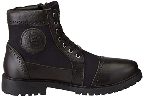Image of Royal Enfield Men Military Vibe Boots Black Shoes-Uk 9 (Rlcsoa220252)