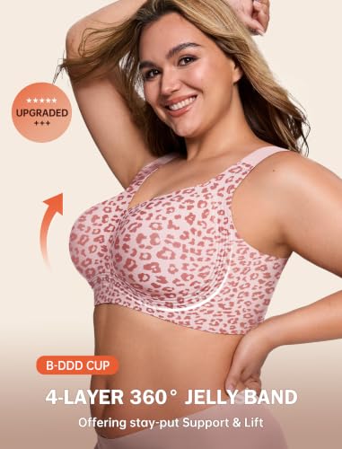 Image of LetsJoli Bras for Women Supportive Wireless Push Up Bra Full Coverage No Underwire Seamless Plus Size for Older Women