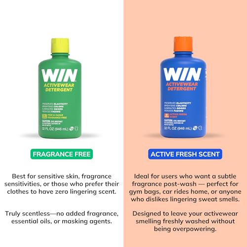 WIN Activewear Detergent - Free and Clear - 32oz Bottle - Sports Detergent fo...