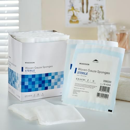 McKesson Woven Gauze Sponges, 8-Ply, Sterile, Cotton, 4 x 4 in, 100 ct | 100% Cotton - image 6