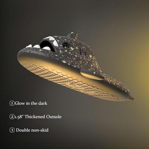 Galaxy Shark Slides, Luminous Shark Slippers, Glow in the Dark Thick Sole Non-slip Open Toe Shark Slippers2