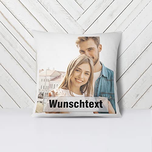 Kissen mit Foto - mit Bild - bedrucken lassen - Personalisiertes Kissen - Fotodruck - selbst gestalten - individuell - Kissen mit Füllung und Reißverschluss - 40x 40 cm - Waschbar - 1 Bild