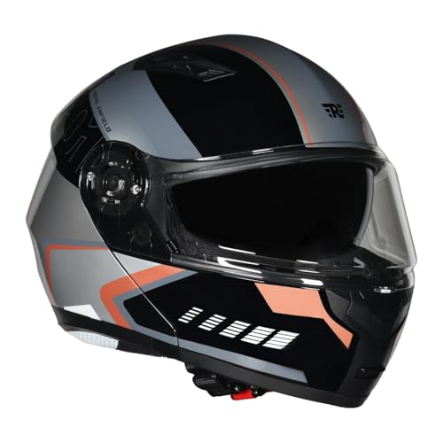 Royal Enfield Lightwinf Mod Nova Modular Helmet | Certification: ISI | Shock Absorption: High Density EPS Liner | High Impact ABS Outer Shell | 3 Closable Intake Vents + 1 Exhaust Vent | Black XL