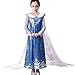 Produktbild O.AMBW Mädchen Prinzessin ELSA Kostüm Mädchen Eiskönigin Kostüm 2 ELSA Kleid Cosplay Party Kleid Weihnachten Verkleidung Set Halloween Fest Karneval Fasching Partei