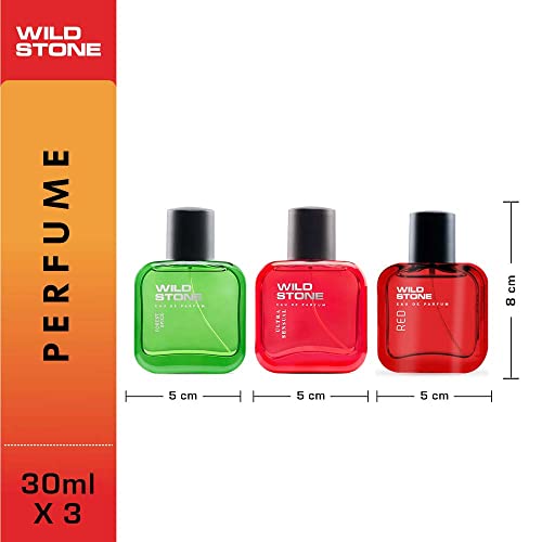 Image of Wild Stone Forest Spice, Red and Ultra Sensual Long Lasting Mens Perfume, Pack of 3 (30ml each)