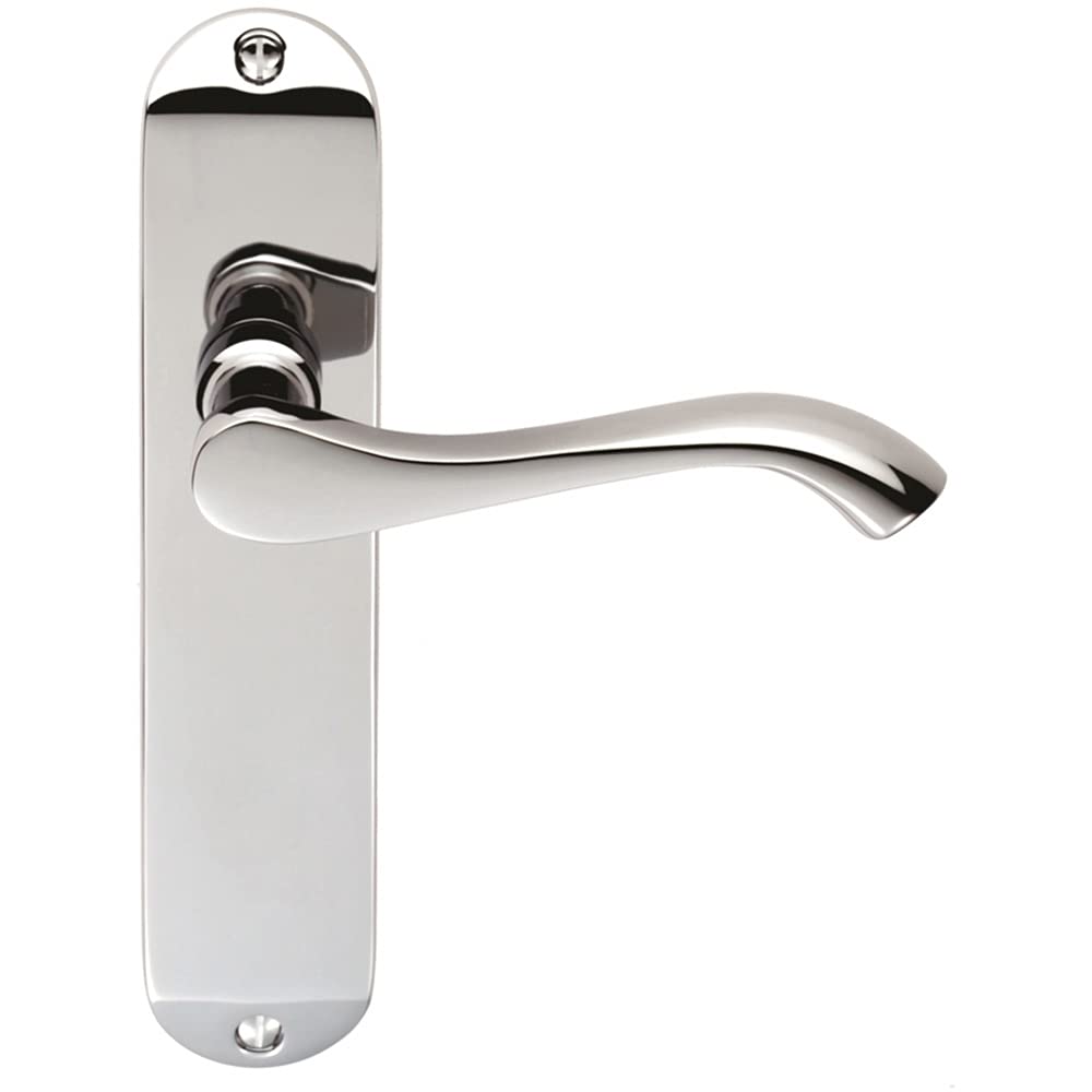 Loops Pair Scroll Lever Door Handle On Latch Backplate 180 X 40Mm Polished Chrome