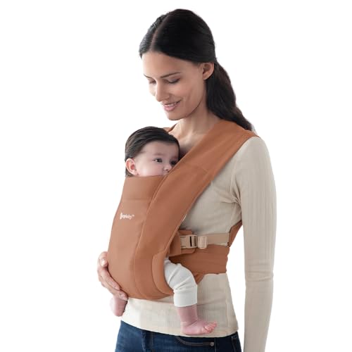 Image of Ergobaby Embrace Baby Carrier Newborn to Toddler - Lightweight Ergonomic Baby Carriers - Cozy Essentials (7-25 Pounds), Ponte Knit, Canyon Clay
