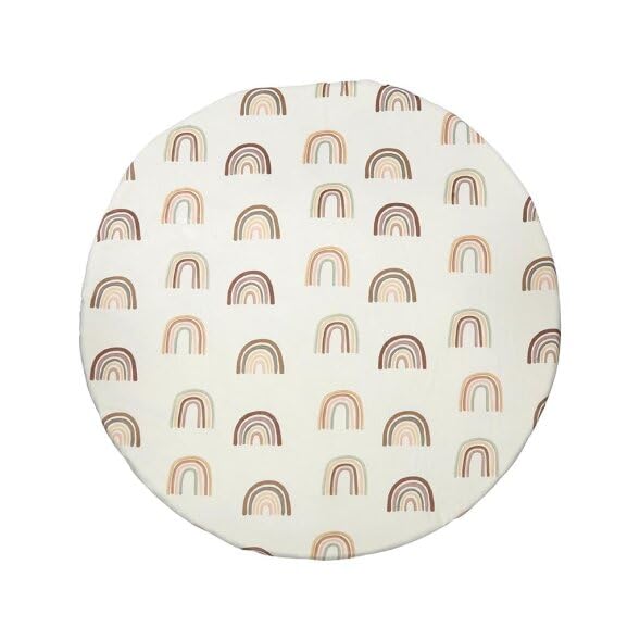 Miniatura 3 de Kate & Milo Tapete de felpa para bebé, tapete infantil con diseño de arcoíris en tono tierra, reversible, suave, portátil y lavable, tapete de