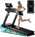 Foldable Treadmills for Home with 20% Auto Incline, 14KM/H Treadmill with Handles, Running Machine for Heavy People, 180KG Weight Capacity, Large Running Belt and Intelligent LED Touch Screen