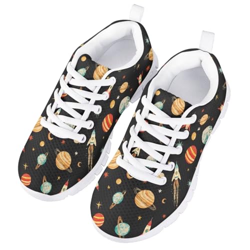Breathable Tennis Sneakers Running Shoes for Kids Girls Lace Up Athletic Sneakers Lightweight for Little Kid Size11-13/ Big Kids Size1-5