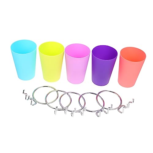 OUNONA 5 Sets Pegboard Cup Rack Holders for Organizing with Random Color Design Easy to Clean and Maintain for Home Garage Craft Room