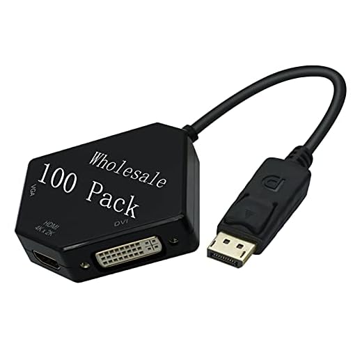 BELIN LINK DP to HDMI VGA DVI Adapter Displayport to HDMI 4K Adapter 3 in 1 Display Port to HDMI VGA DVI Converter Male to Female Gold-Plated (Diamond Shaped) (100 Pack Diamond Shaped)