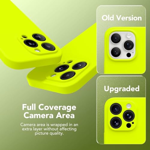 Image of Magnetic for iPhone 15 Pro Case, Compatible with MagSafe, [Full Camera Protection] [Screen Protector] Silicone Shockproof Protective Phone Case for iPhone 15 Pro 6.1 inch, Fluorescent Green