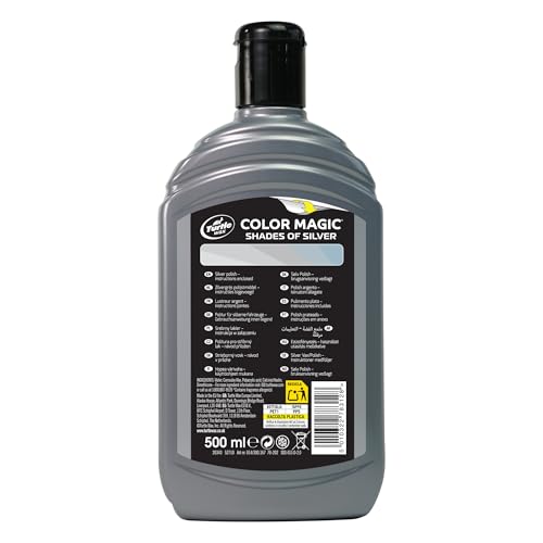 Turtle Wax Color Magic, Colour Restoring CarPolish, Silver, Minor CarScratch Remover, Enhances Car Paint Colour, Providing Showroom Shine and CarWax Protection, 500ml, Pack of 1