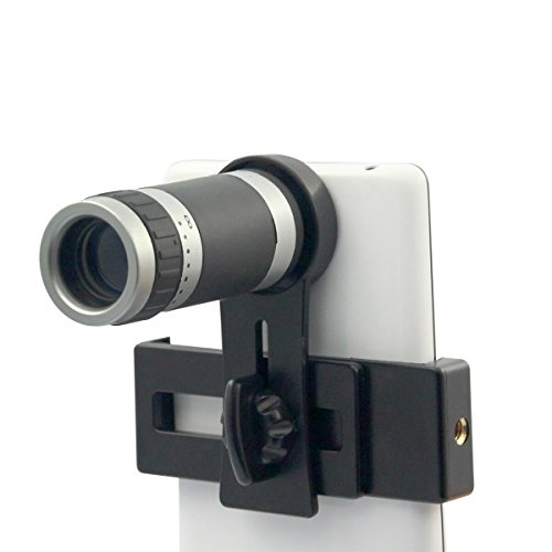 Universal 8x18 Optical Zoom Lens Micro Mobile Phone Lens Telescope Camera with Holder for iPhone Samsung HTC Android Smartphones (Black)