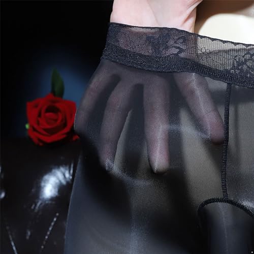 Mens Ice Silk Sheer Sissy Panties Bulge Pouch Sheath Glossy Boxer Briefs for Crossdresser3