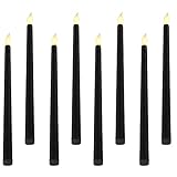 Rhytsing Black Glitter 10.8' Flameless Taper Candles with Timer Function, Battery Operated Candles...